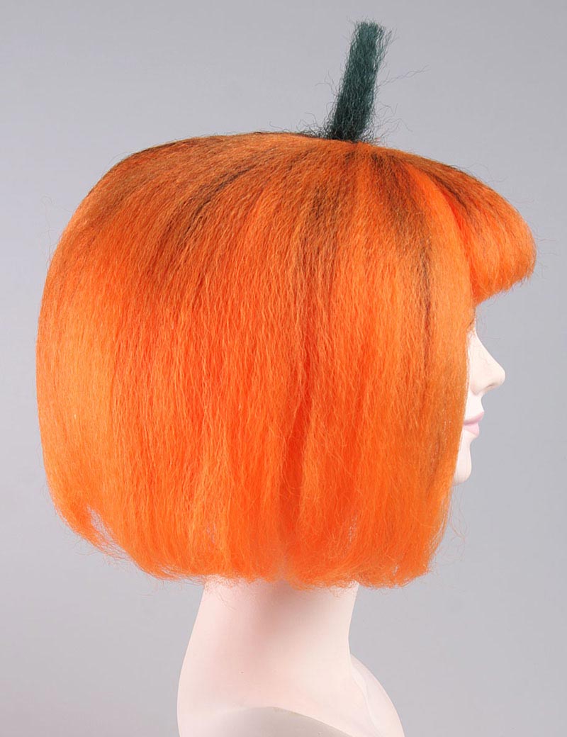 ハロウィーンのカボチャの女性ウィッグ | 果物野菜コスプレハロウィンウィッグ | プレミアム通気性キャップレスキャップ H-355