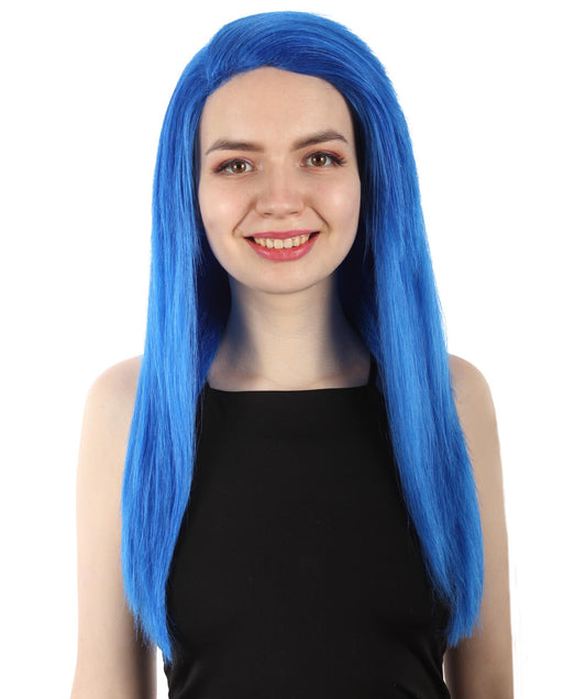 女性用ロングストレートサイドパートコスプレウィッグ ダークブルー H-5220_9 ファンシースタイル プレミアムハロウィンパーティーウィッグコレクション