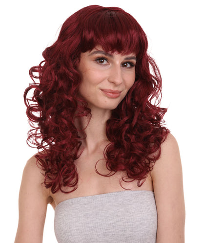 Wigs2you ハロウィンパーティー プレミアム レディース H-995 着用しやすい ベラウィッグ バーガンディカラー