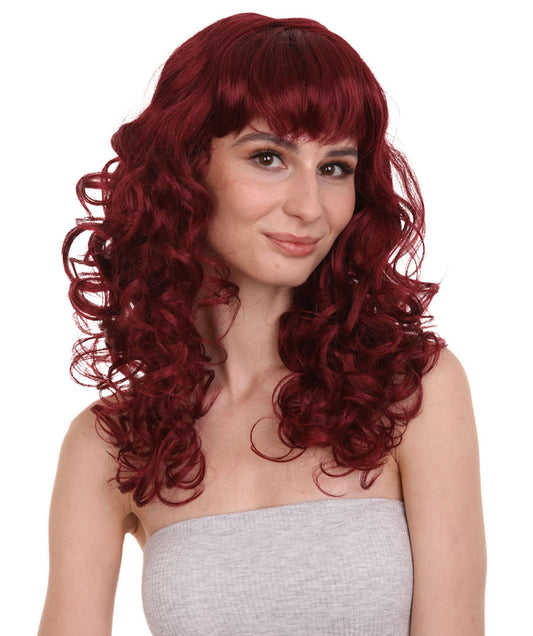 Wigs2you ハロウィンパーティー プレミアム レディース H-995 着用しやすい ベラウィッグ バーガンディカラー