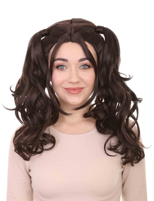 Wigs2you ハロウィンパーティー プレミアム レディース H-769 ドリー ピグテール ウィッグ ダークブラウン色