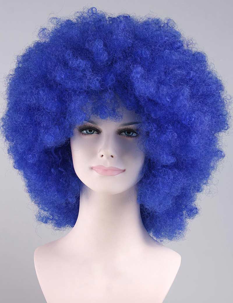 泡ルーシー婦人用かつら アフロ特大の青いコスプレ・ハロウィンかつら|割増空気を通すCaplessなキャップH-311